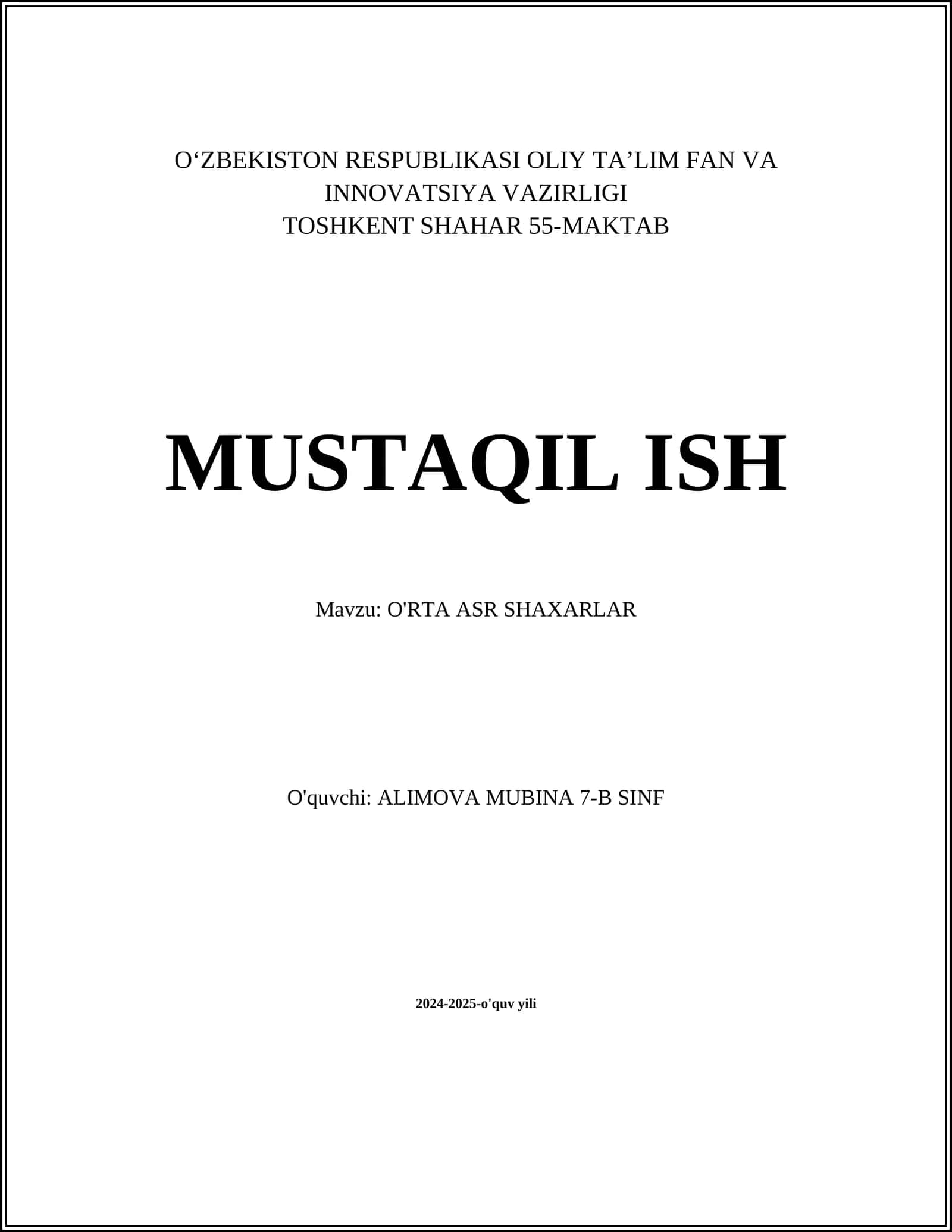 O'rta asr shahar arxitekturasi