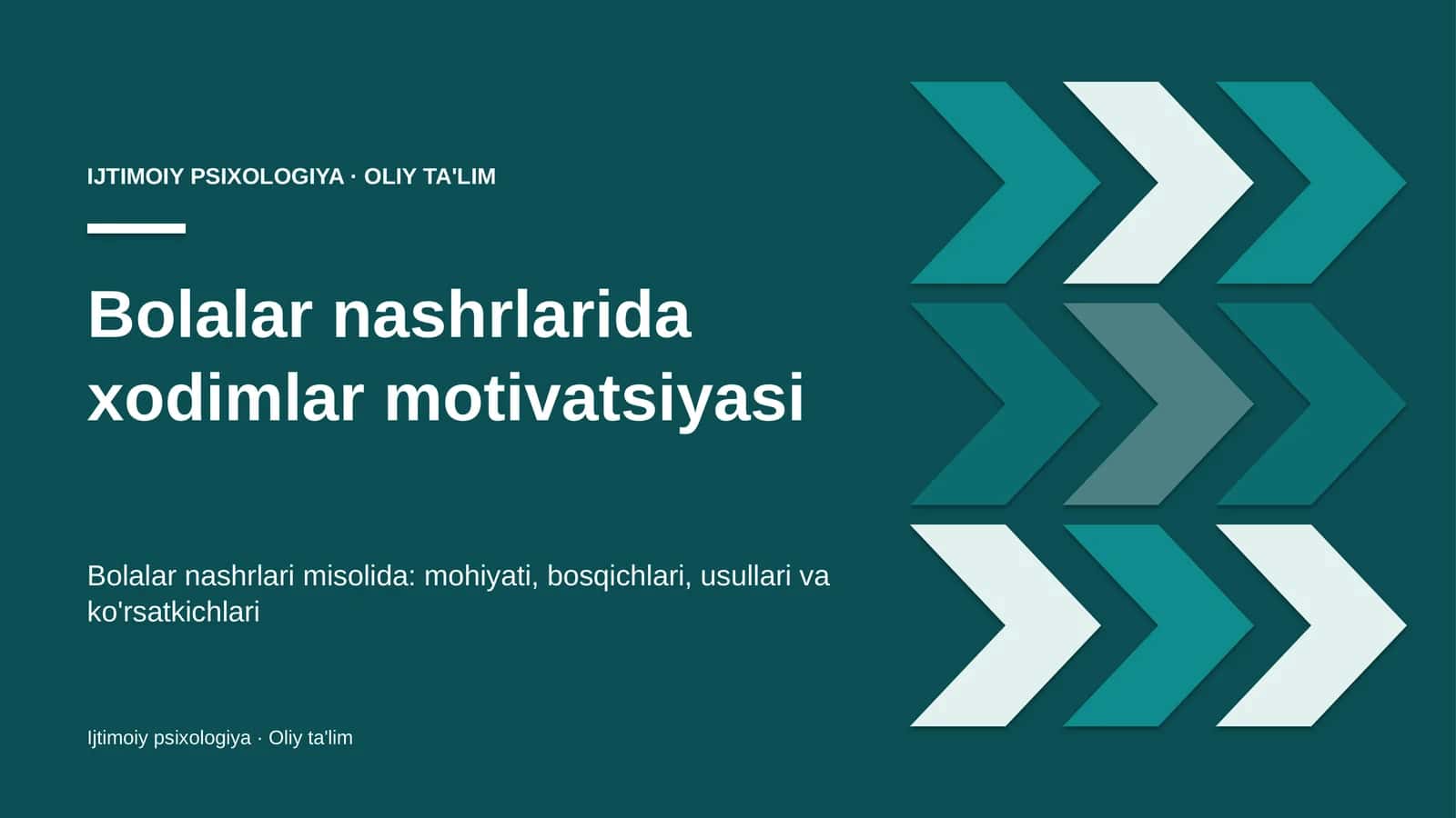 Ijtimoiy Psixologiya · Oliy Ta'lim