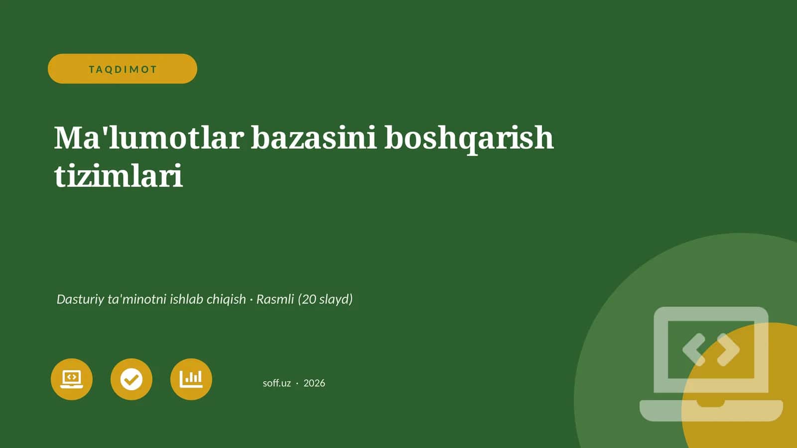 Ma'lumotlar bazasini boshqarish tizimlari