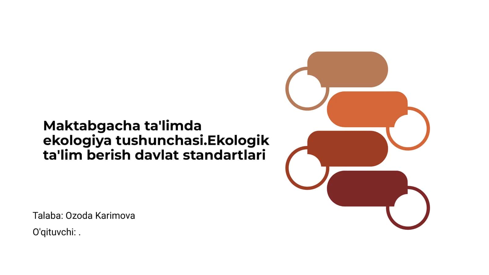 Maktabgacha ta'limda ekologiya tushunchasi