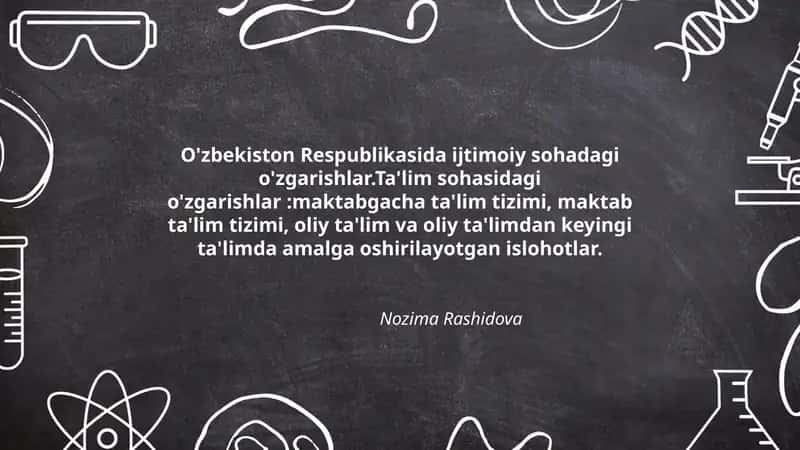 O'zbekiston Respublikasida ijtimoiy sohadagi o'zgarishlar