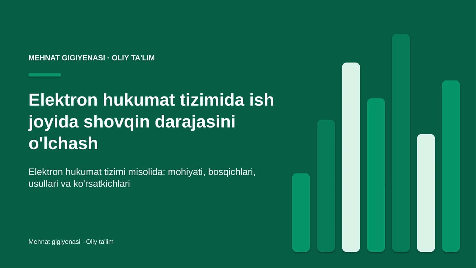 Elektron hukumat tizimida ish joyida shovqin darajasini o'lchash