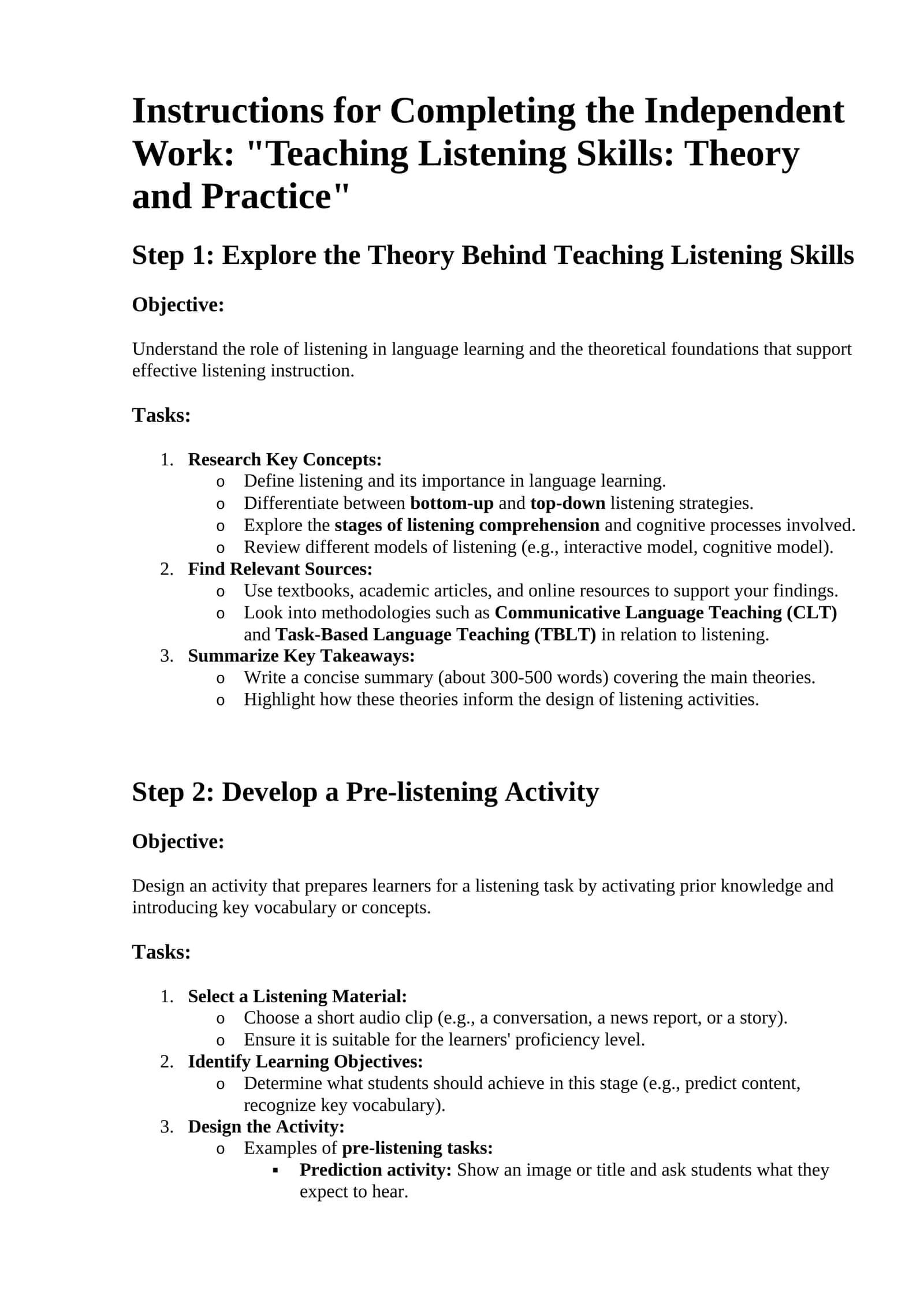 Teaching Listening Skills: Theory and Practice