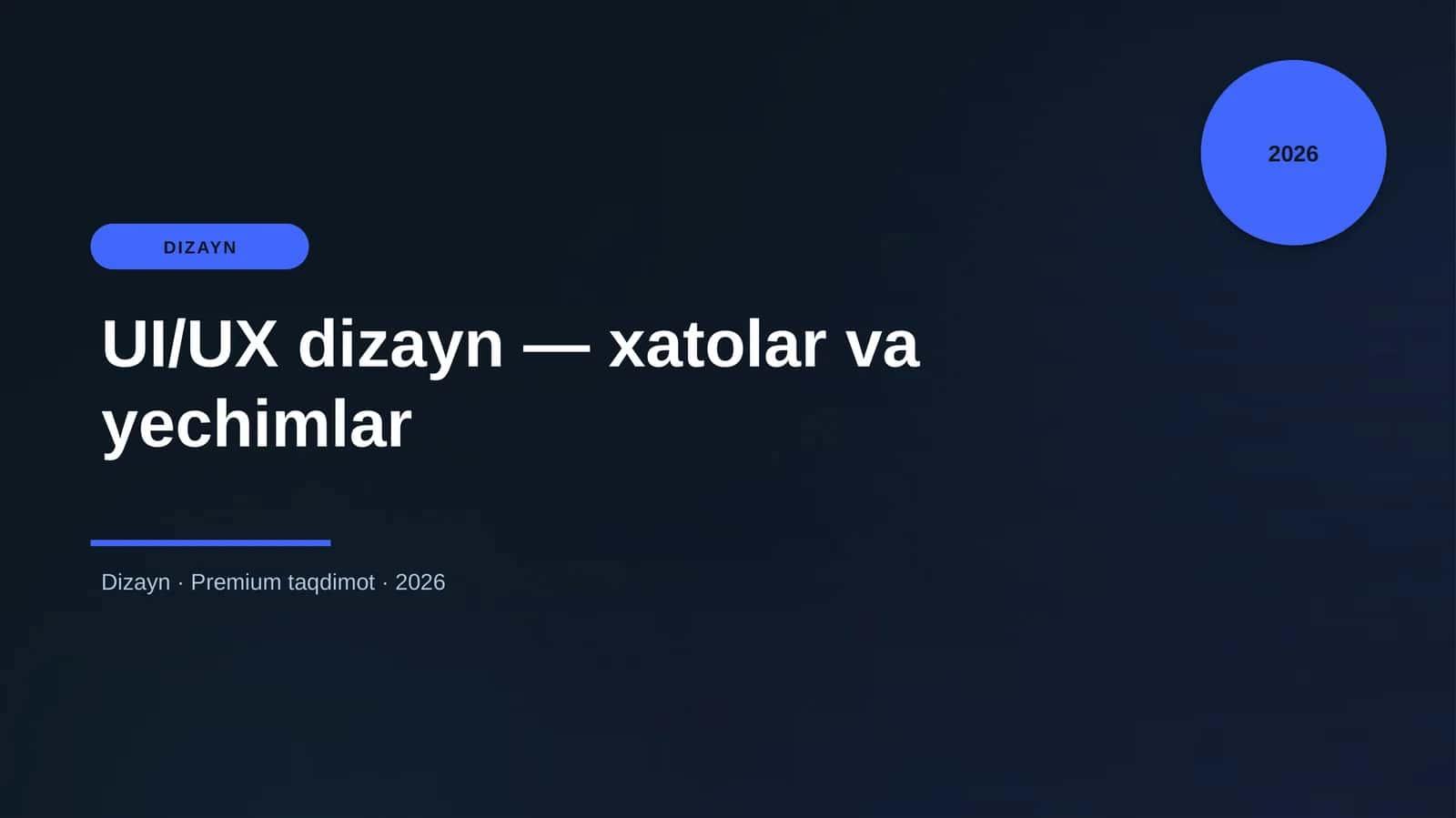 UI/UX dizayn — xatolar va yechimlar