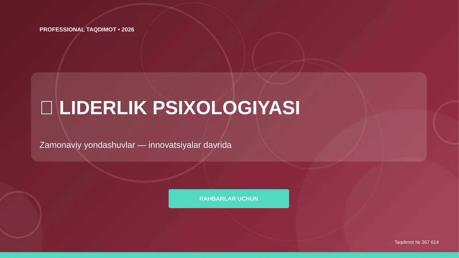 LIDERLIK PSIXOLOGIYASI