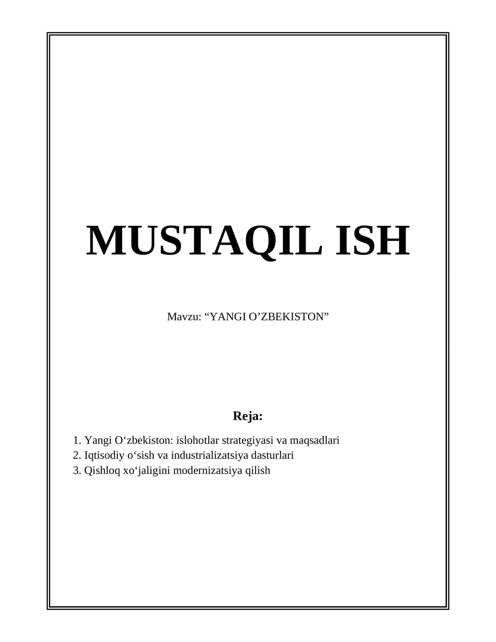 Yangi Oʻzbekiston