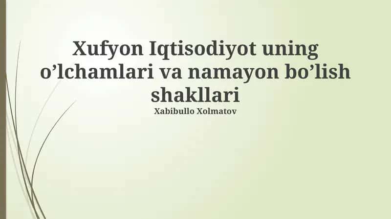 Xufyon Iqtisodiyot