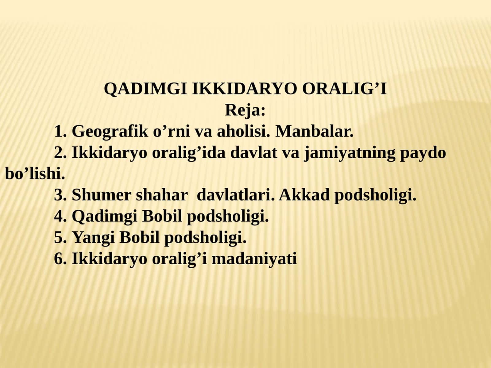 IKKI DARYO ORALIG’I MESOPOTAMIYA