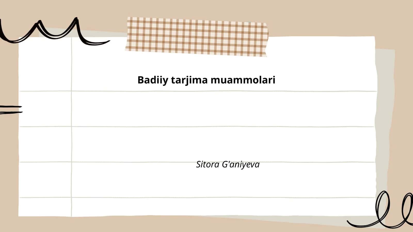 Badiiy tarjima muammolari