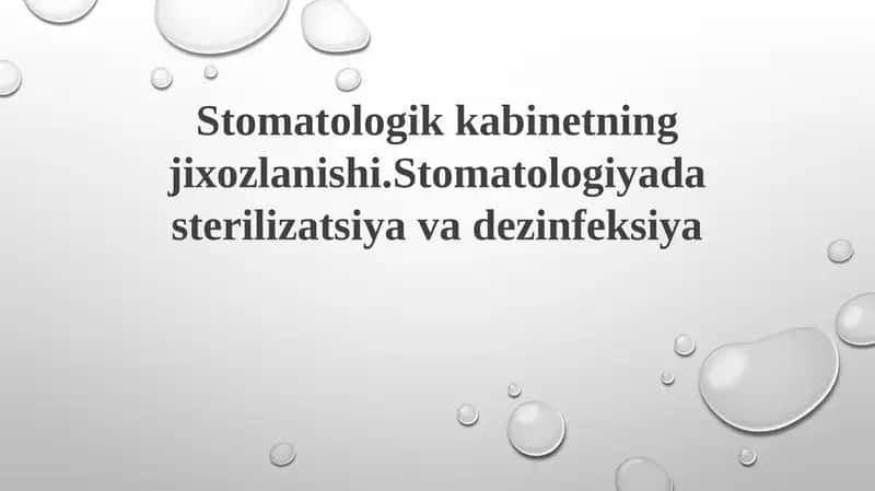 Stomatologik kabinet jihozlari