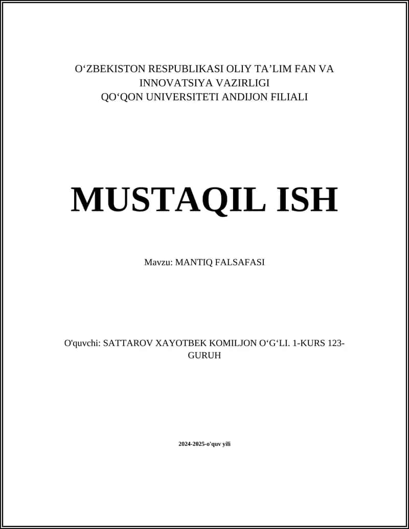 MANTIQ FALSAFASI