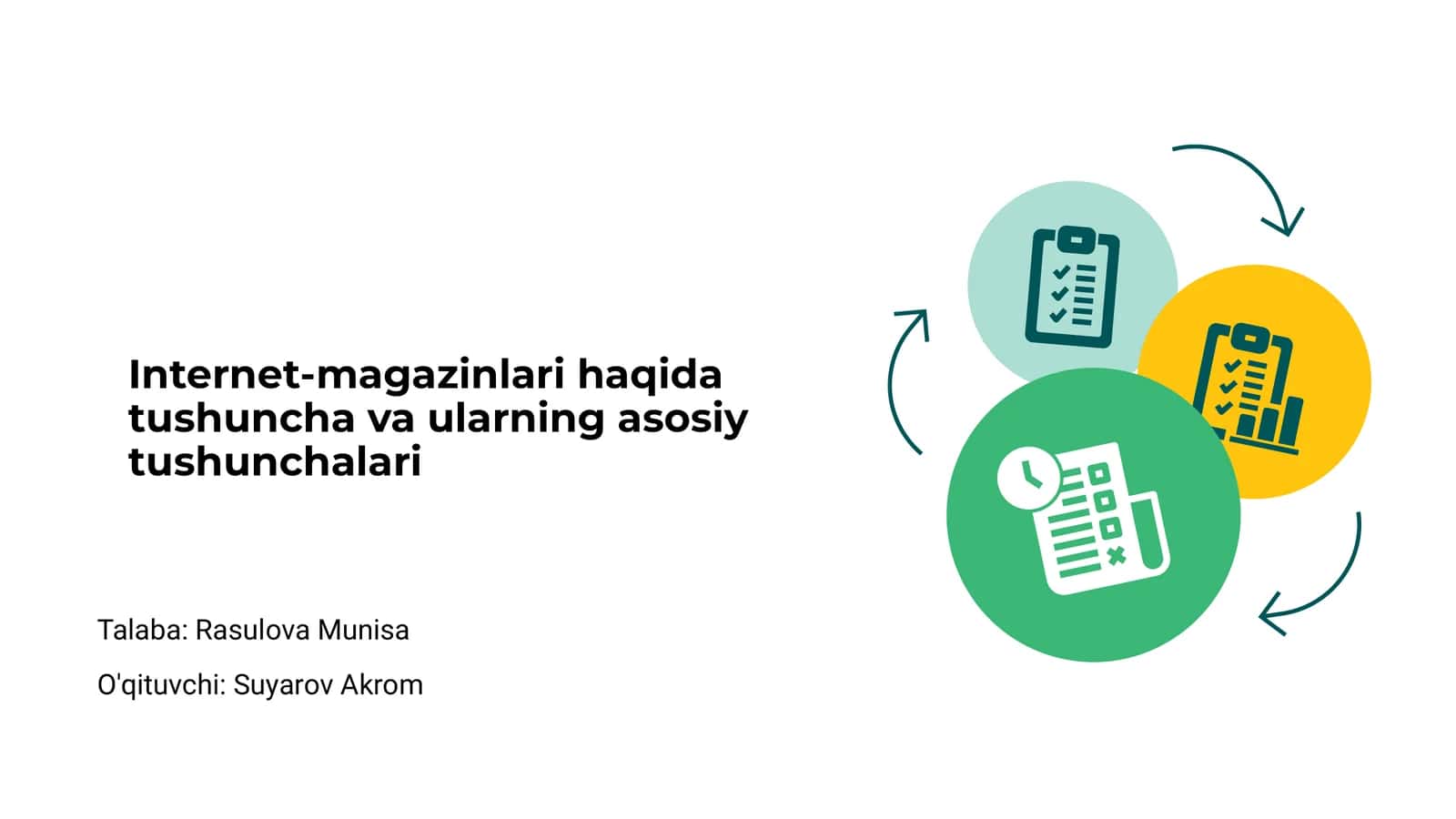 Internet-magazinlari haqida tushuncha va ularning asosiy tushunchalari