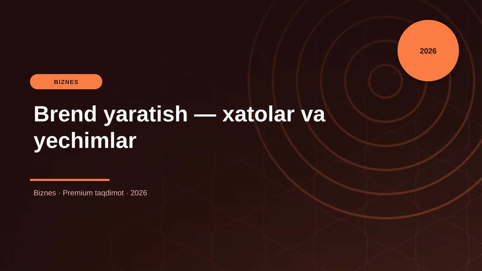 Brend yaratish — xatolar va yechimlar