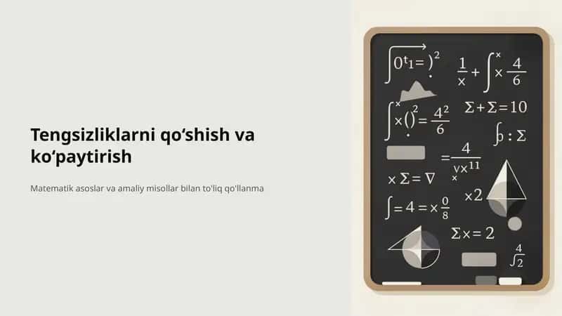 Tengsizliklarni qo‘shish va ko‘paytirish 1