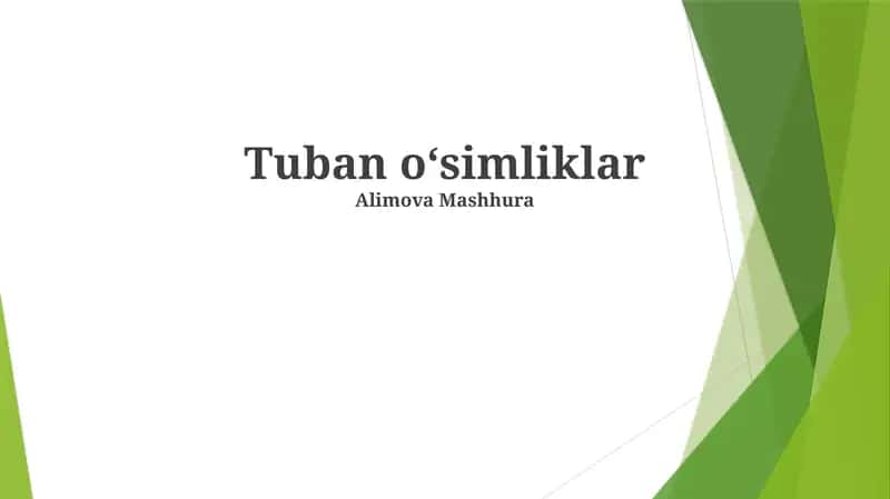 Tuban oʻsimliklar