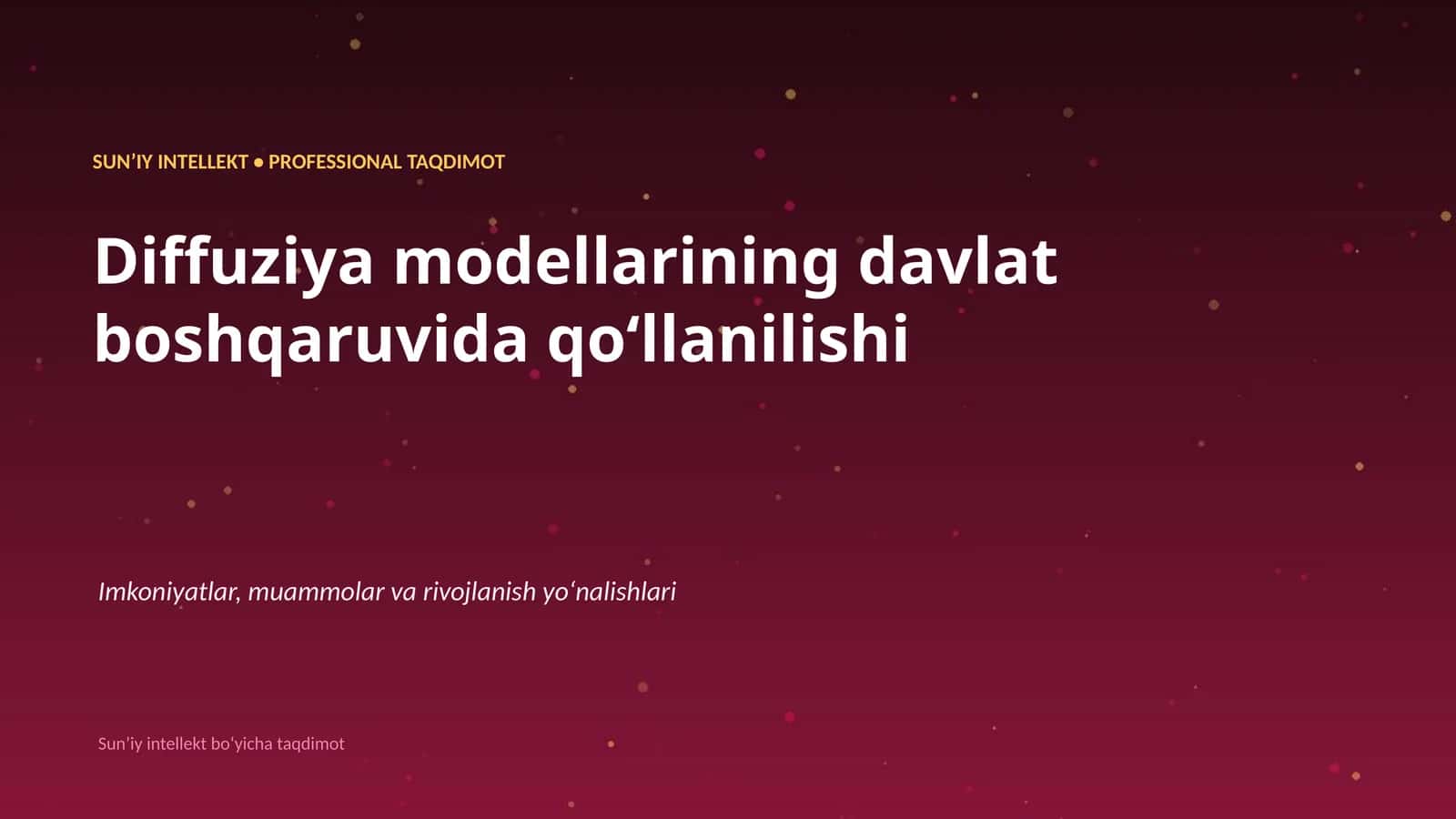 Diffuziya modellarining davlat boshqaruvida qoʻllanilishi