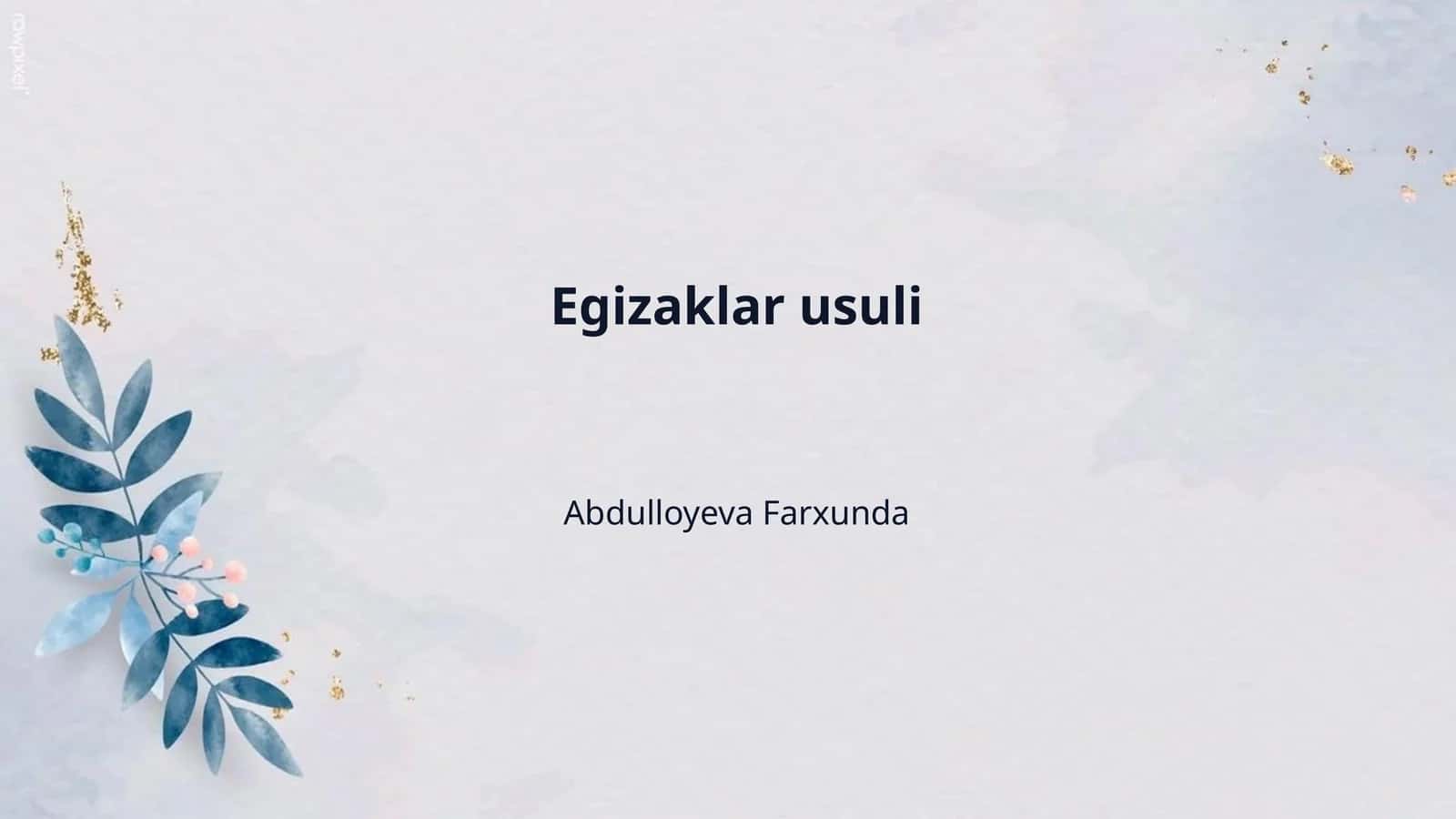 Egizaklar usuli
