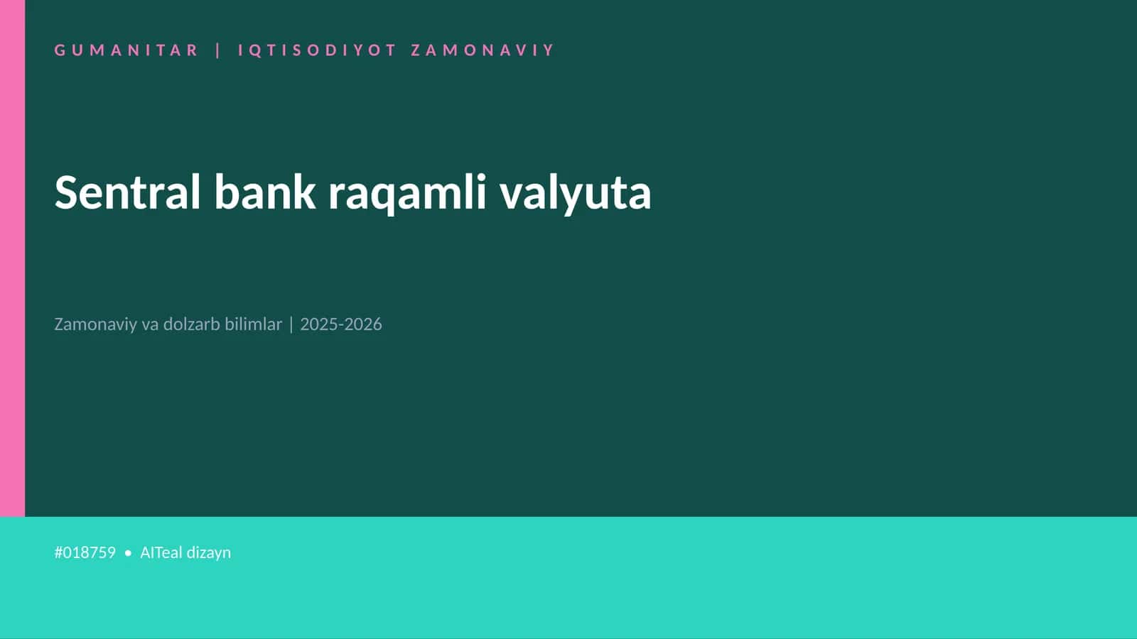 Sentral bank raqamli valyuta