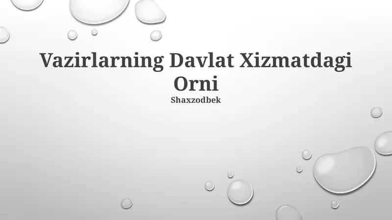 Davlat xizmatlaridagi oʻrni