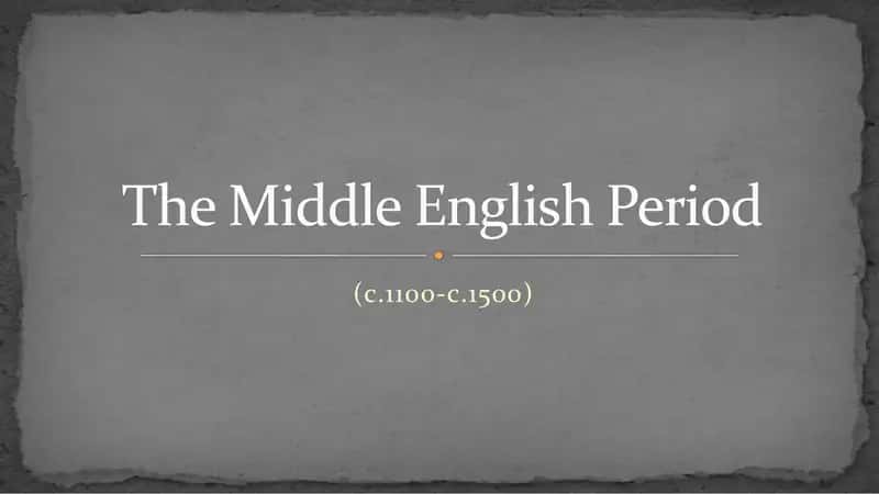 Middle English Period