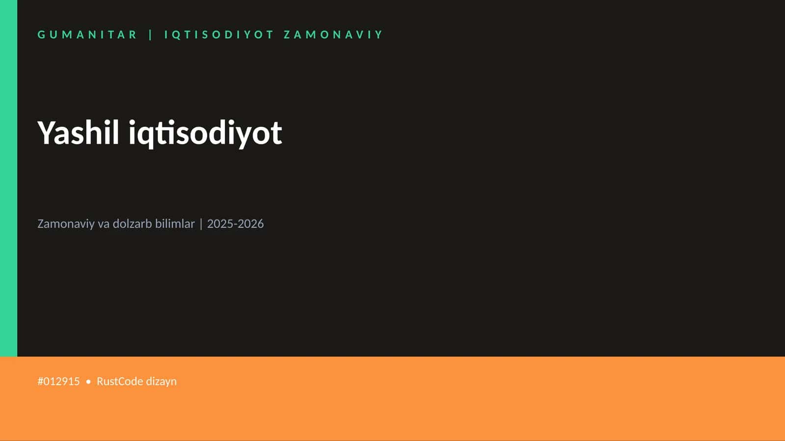 Yashil iqtisodiyot