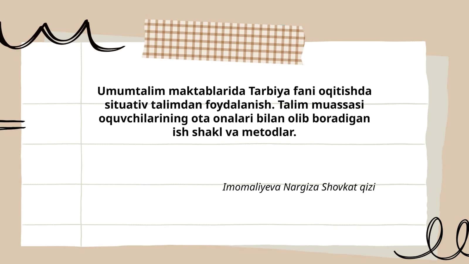 Tarbiya fani oqitish metodlari