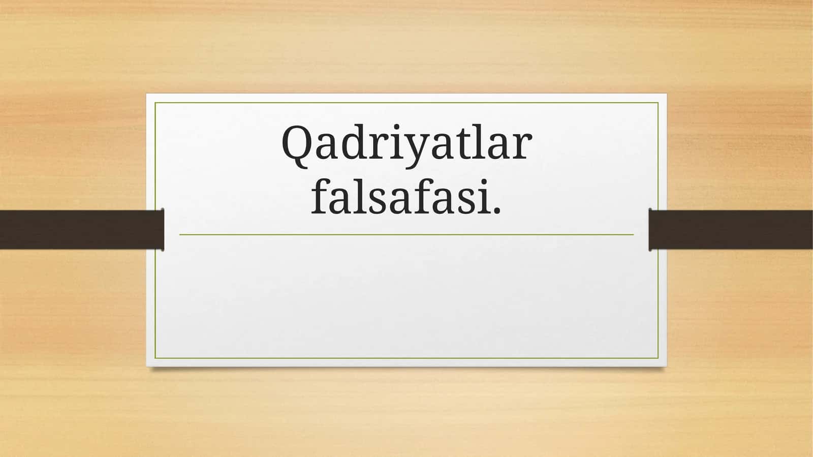 Qadriyatlar falsafasi