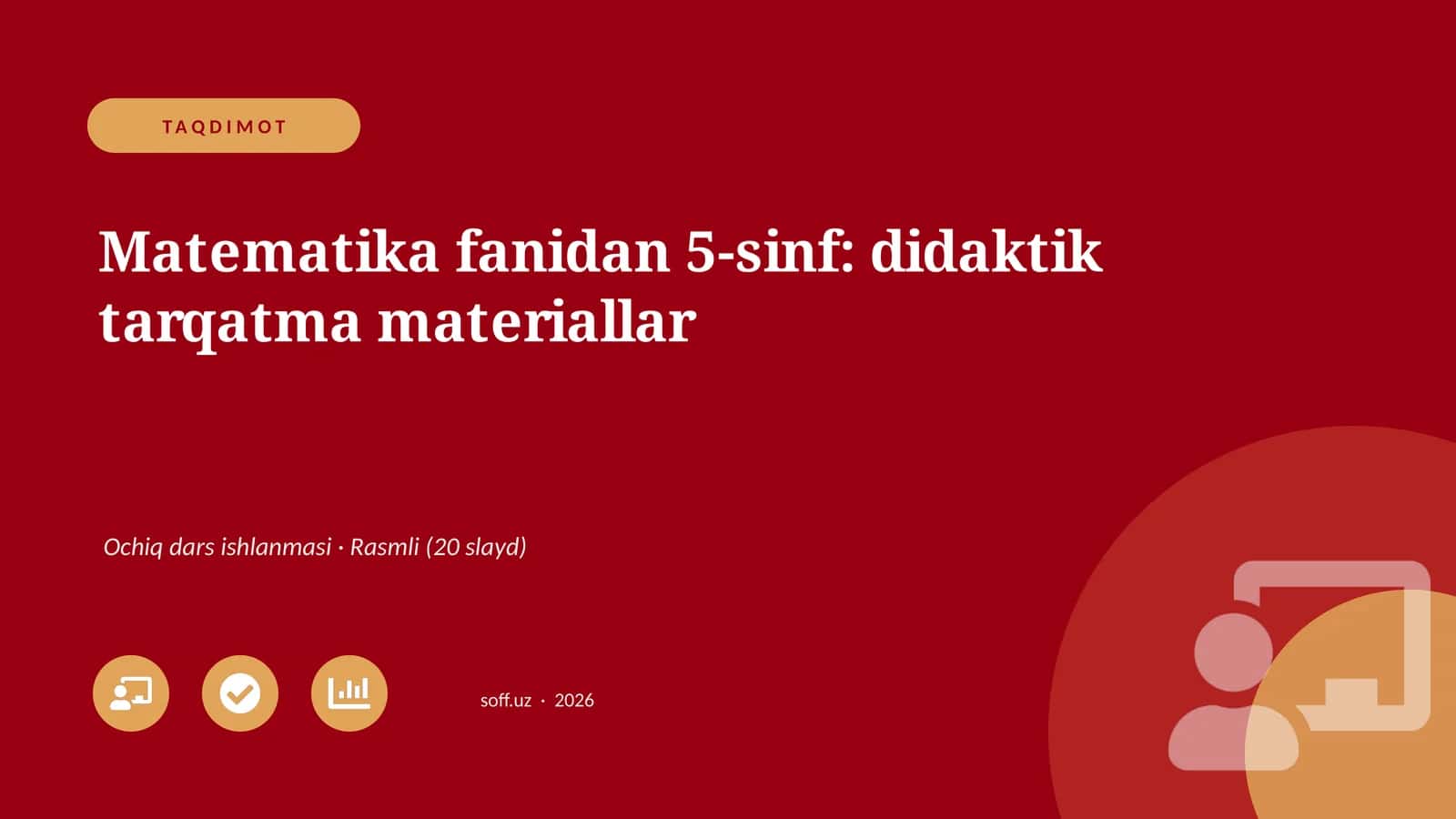 Matematika fanidan 5-sinf: didaktik tarqatma materiallar