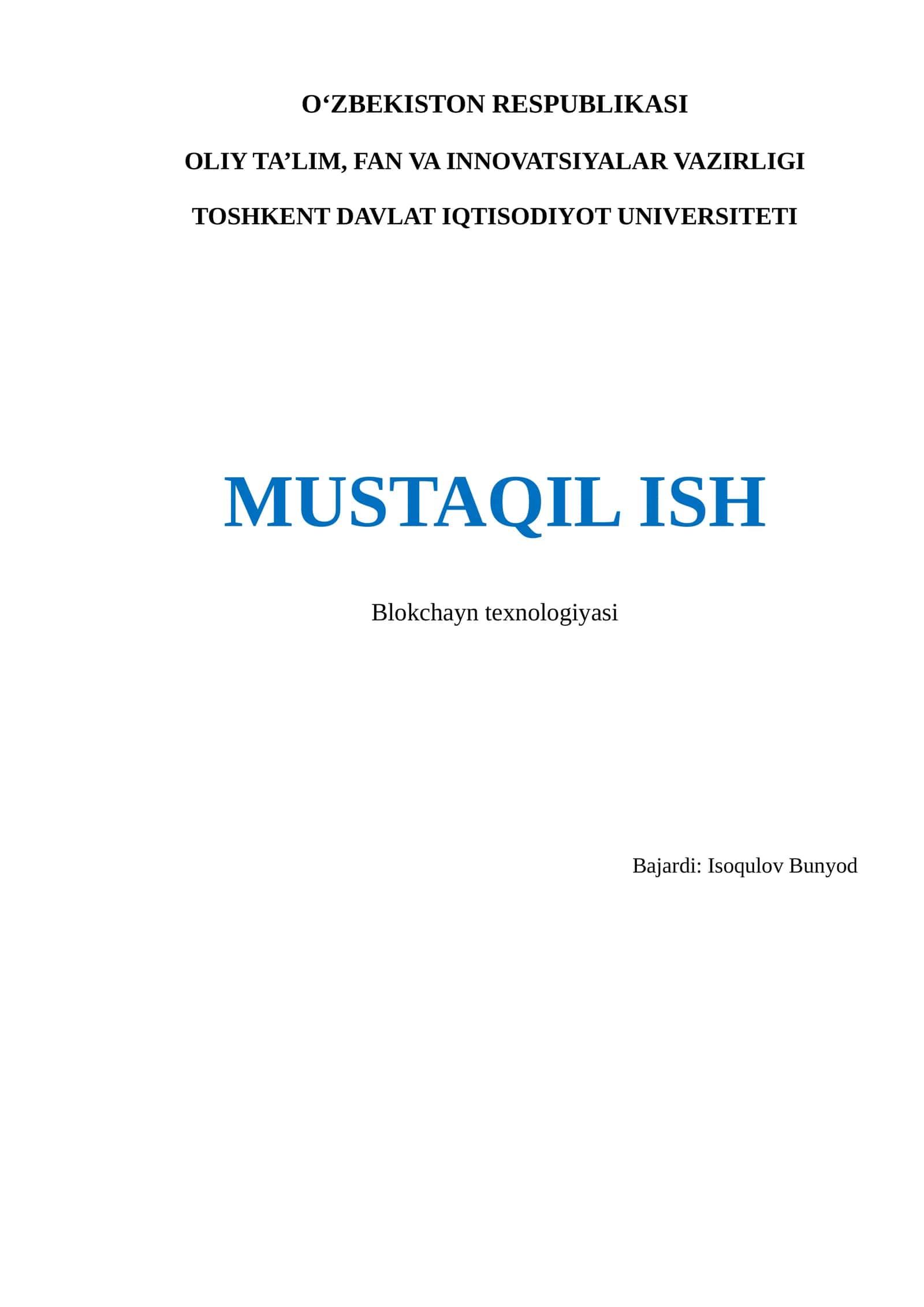 Blokchayn texnologiyasi