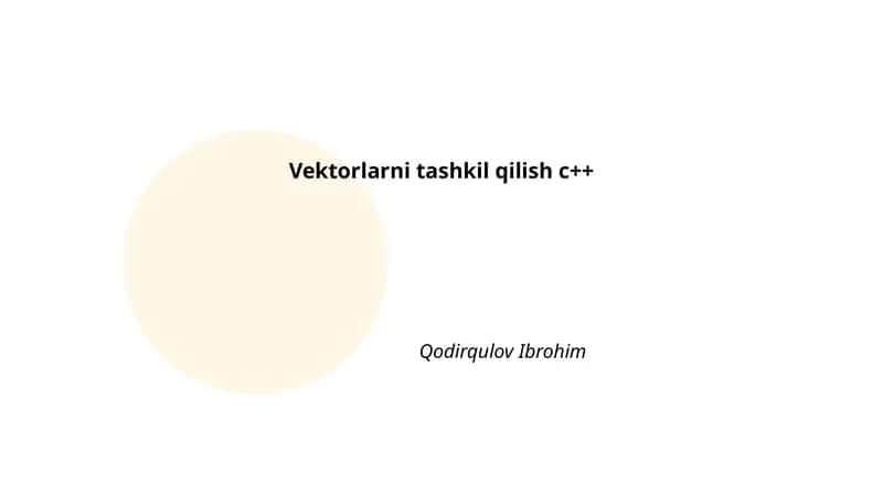 Vektorlarni tashkil qilish c++