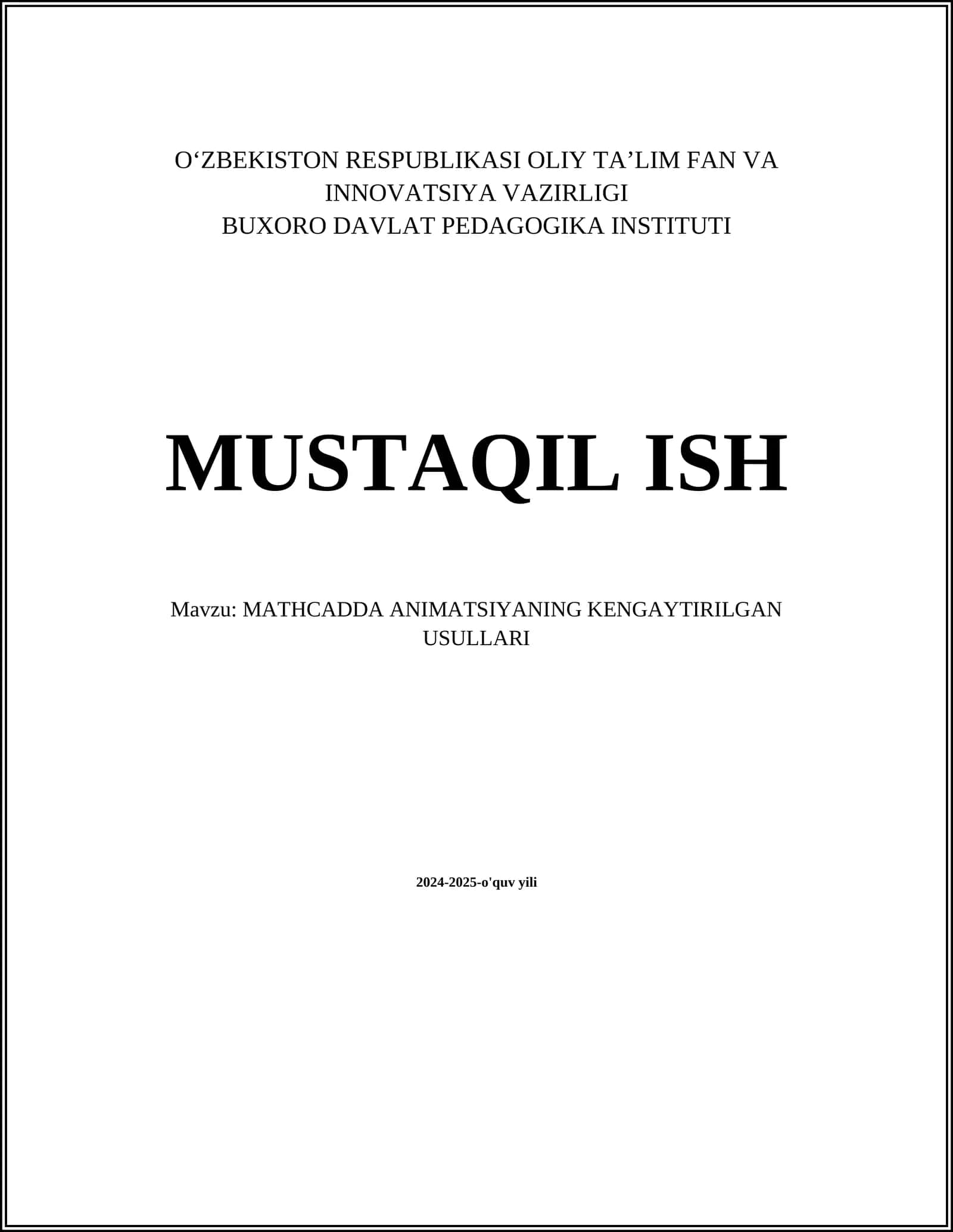 Mathcad animatsiyasi