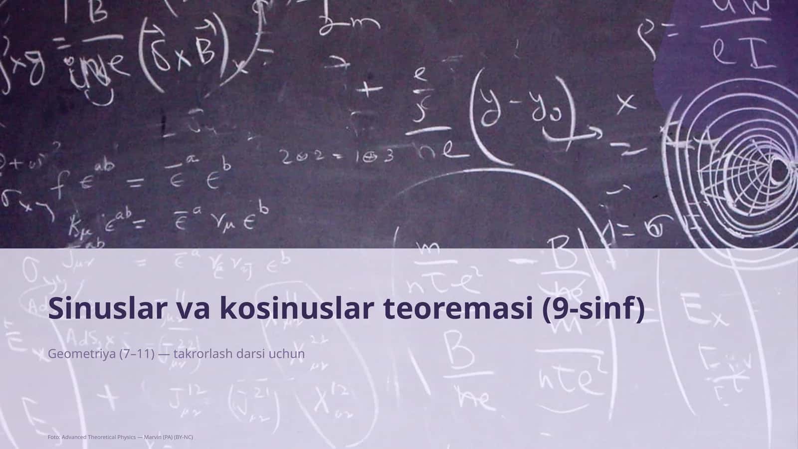 Sinuslar va kosinuslar teoremasi (9-sinf)