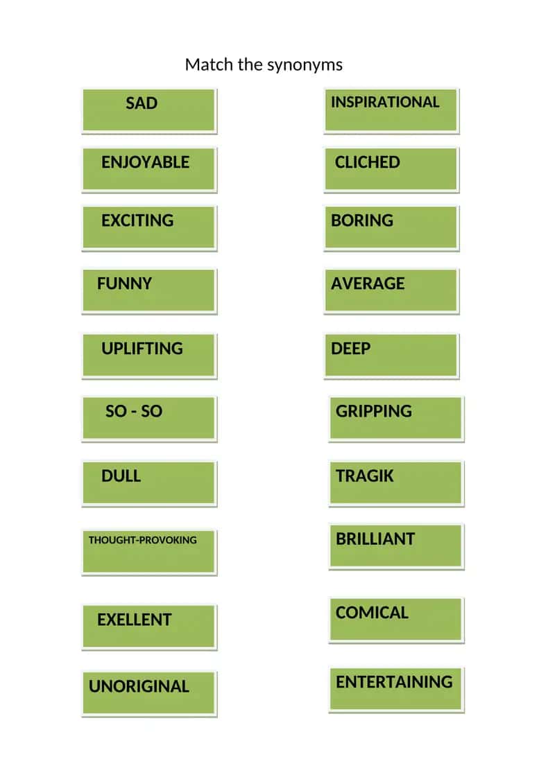 Match the synonyms