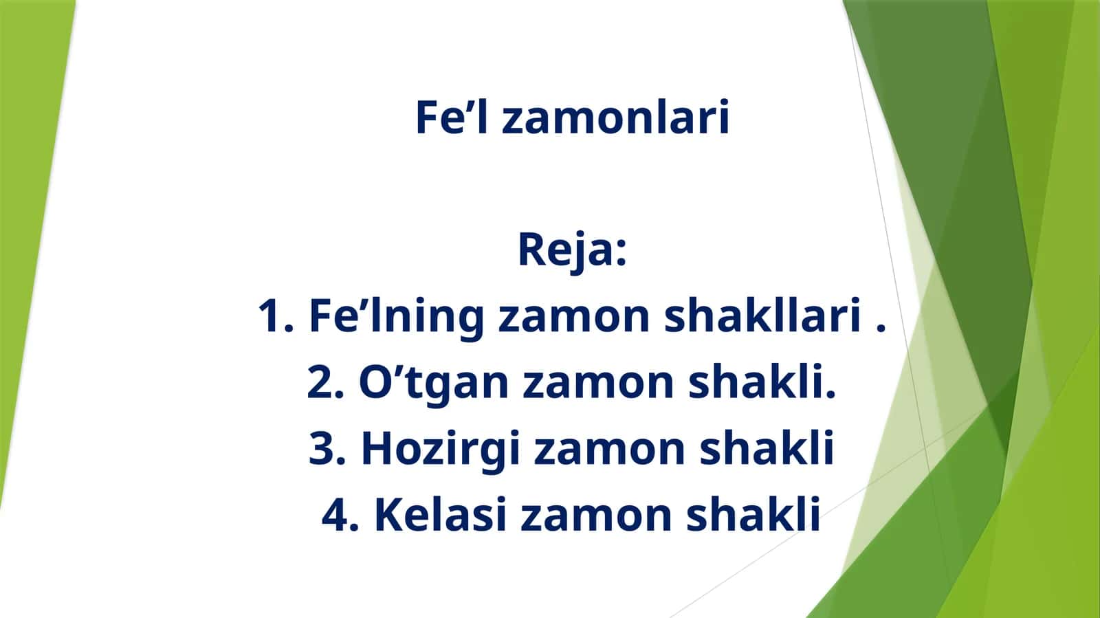 Fe'l zamonlari