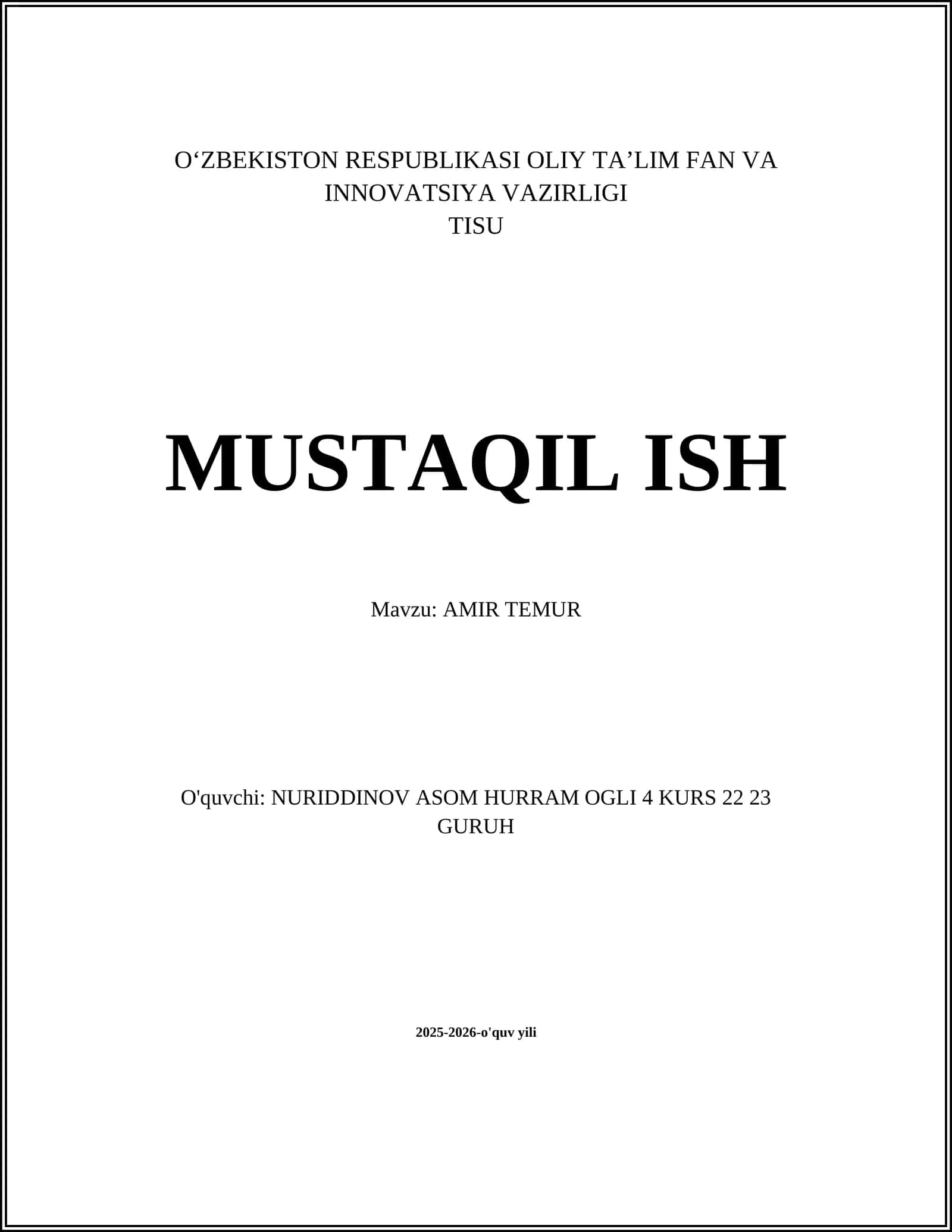 AMIR TEMUR