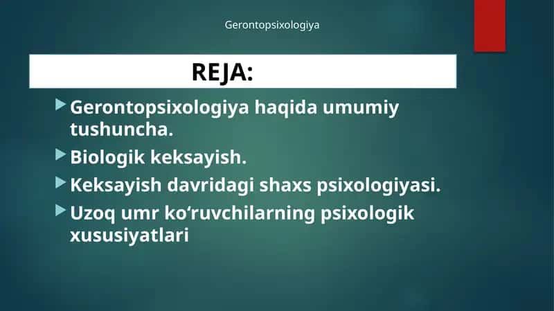 Gerontopsixologiya