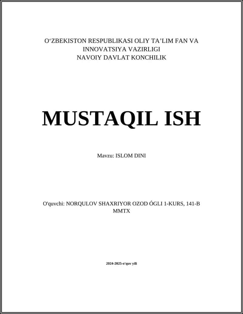 ISLAMIC STUDIES