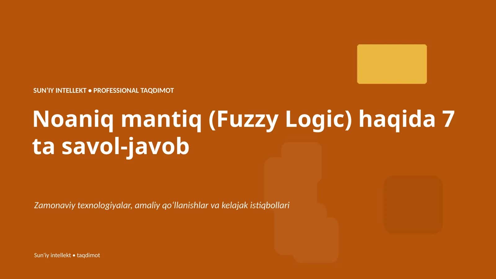 Sun'iy Intellekt va Professional Taqdimot