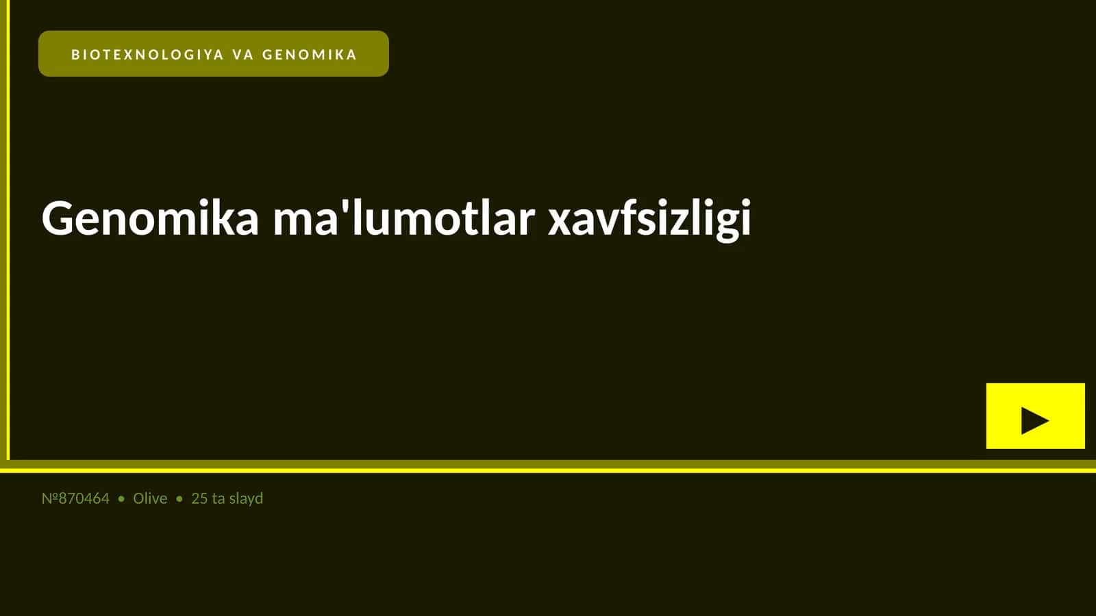 GENOMIKA MA'LUMOTLAR XAVFSIZLIGI