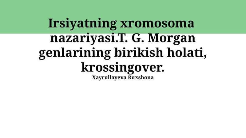 Xromosoma meros nazariyasi