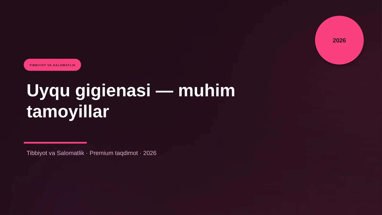 Uyqu gigienasi — muhim tamoyillar
