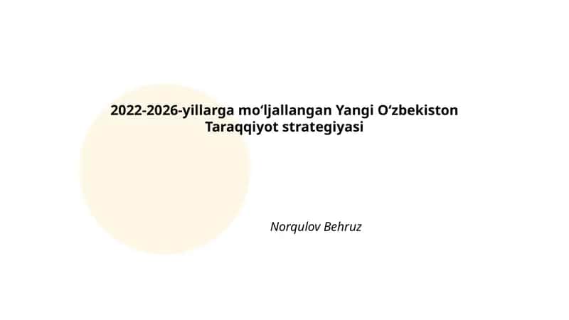 Yangi Oʻzbekiston Taraqqiyot strategiyasi