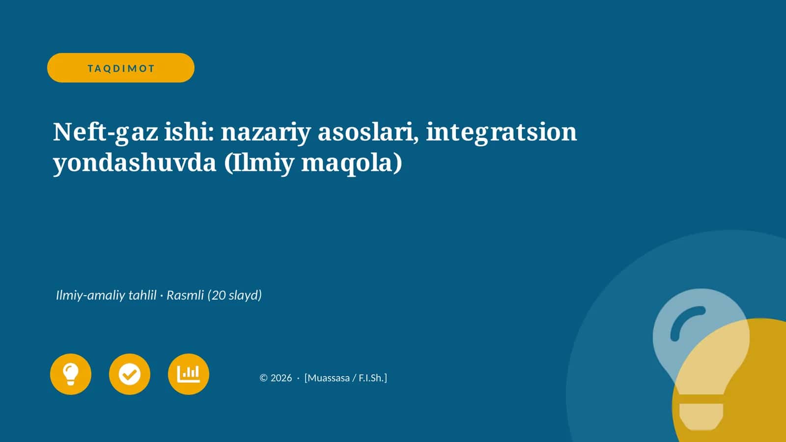 Neft-gaz ishi: nazariy asoslari, integratsion yondashuvda (Ilmiy maqola)