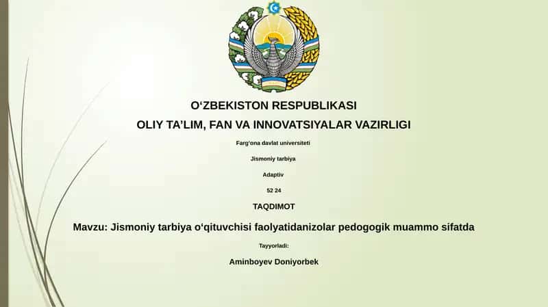 Jismoniy tarbiya oʻqituvchisi faolyatidanizolar pedogogik muammo sifatda