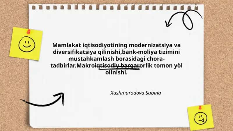 Mamlakat iqtisodiyotining modernizatsiya va diversifikatsiya