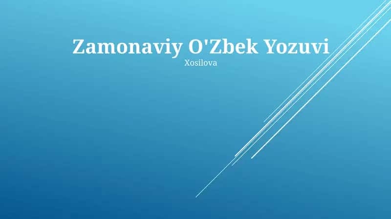 Zamonaviy O'Zbek Yozuvi