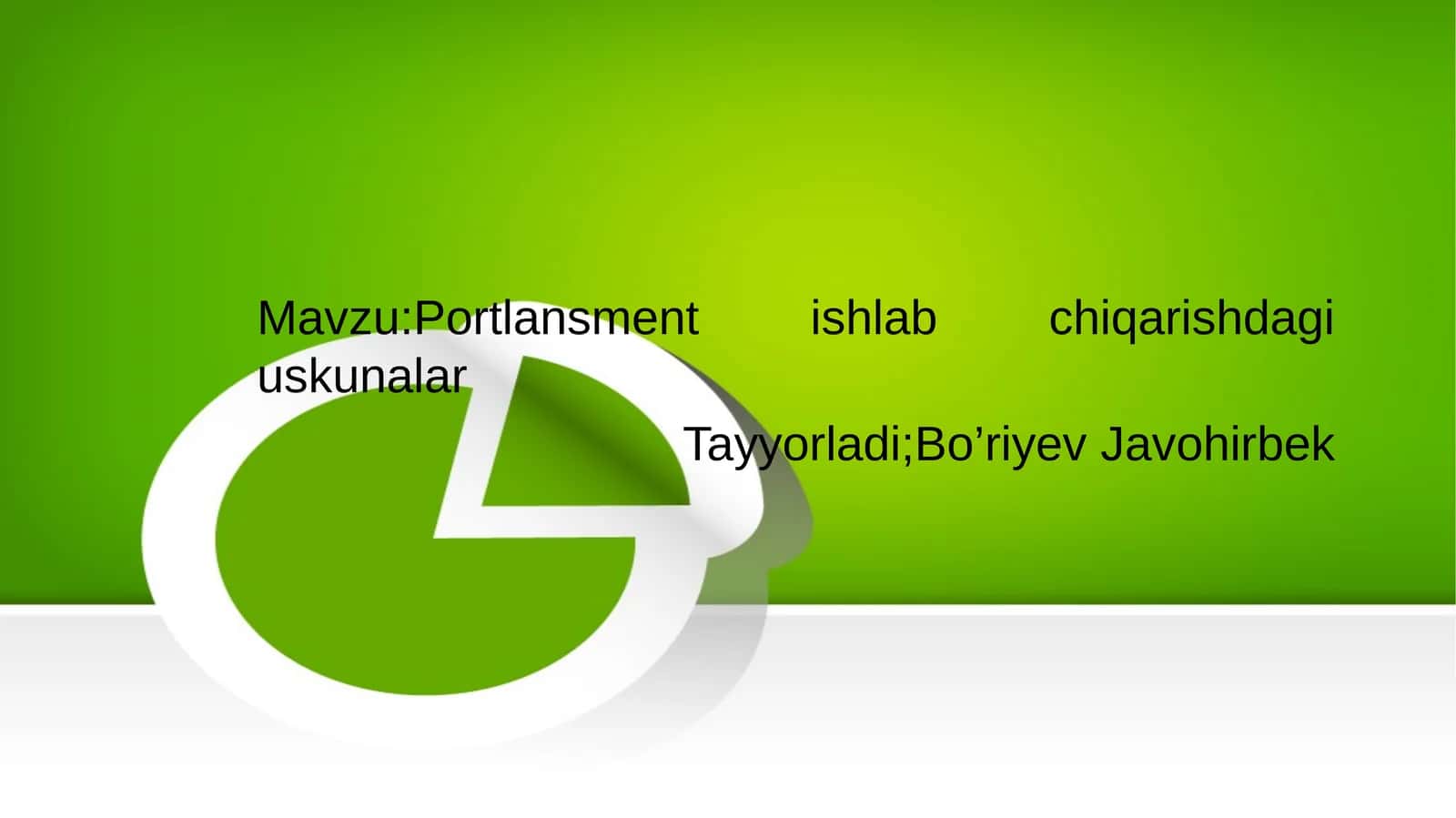 Portlansment ishlab chiqarishdagi uskunalar