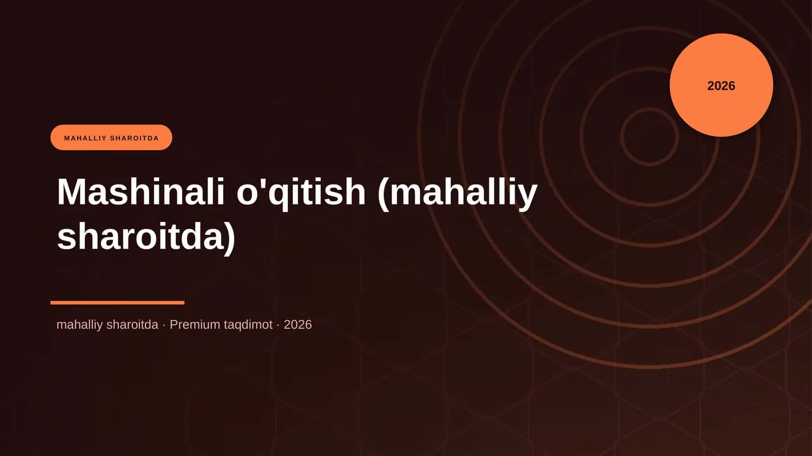 Mashinali o'qitish (mahalliy sharoitda)