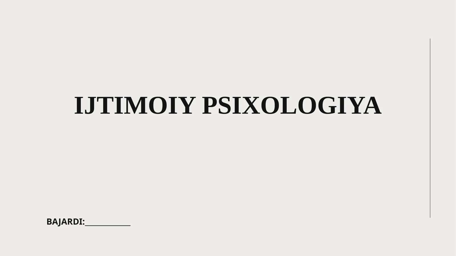 IJTIMOIY PSIXOLOGIYA