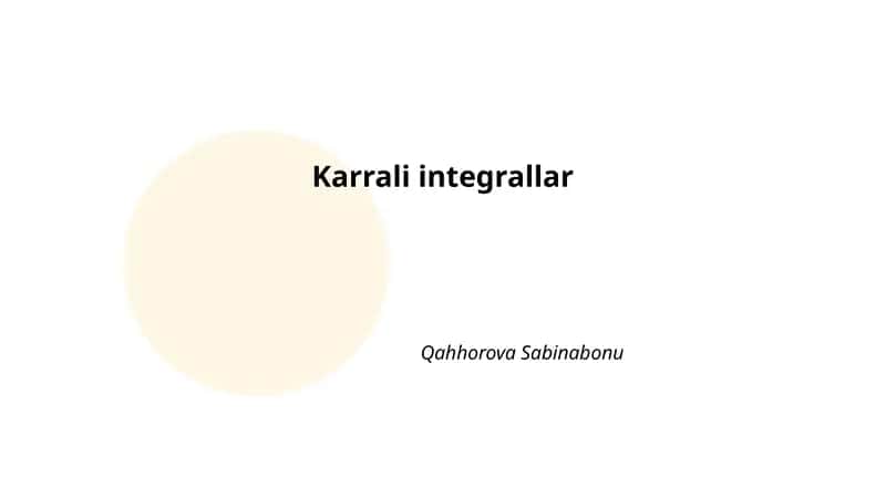 Karrali integrallar